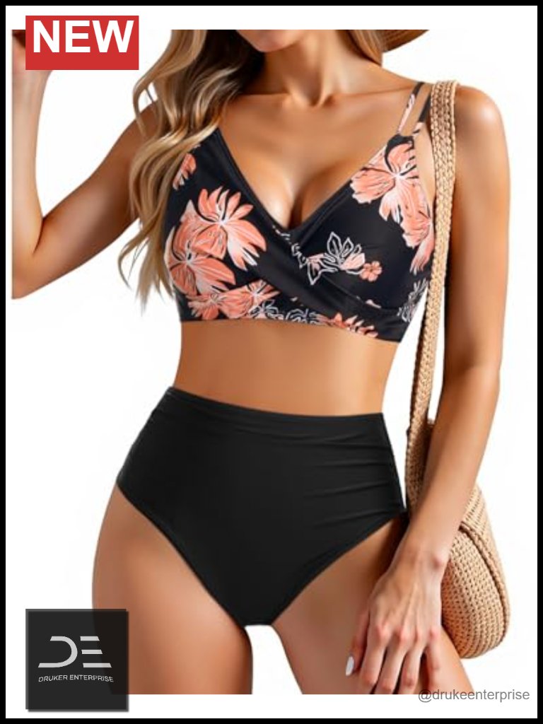 Two Piece Bikini Set High Waisted Push Up Tummy Control Swim Suit